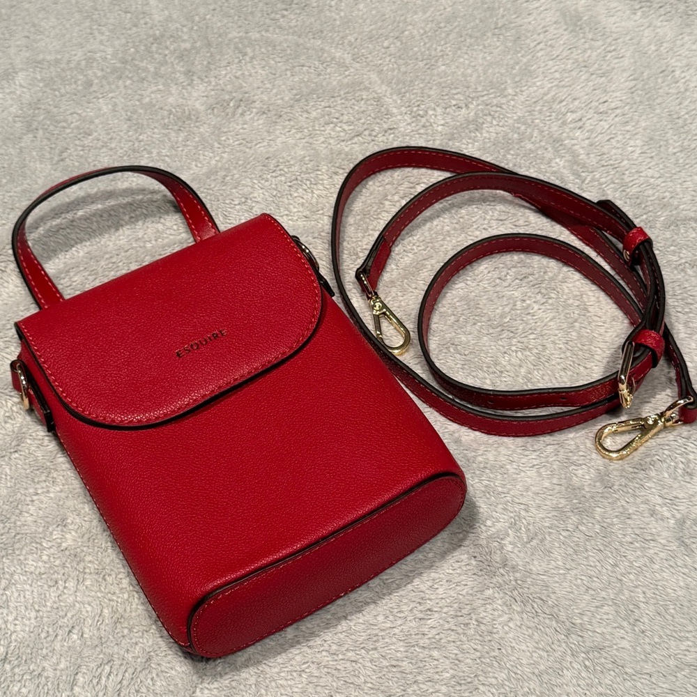 NWOT ESQUIRE Red Mini Tote